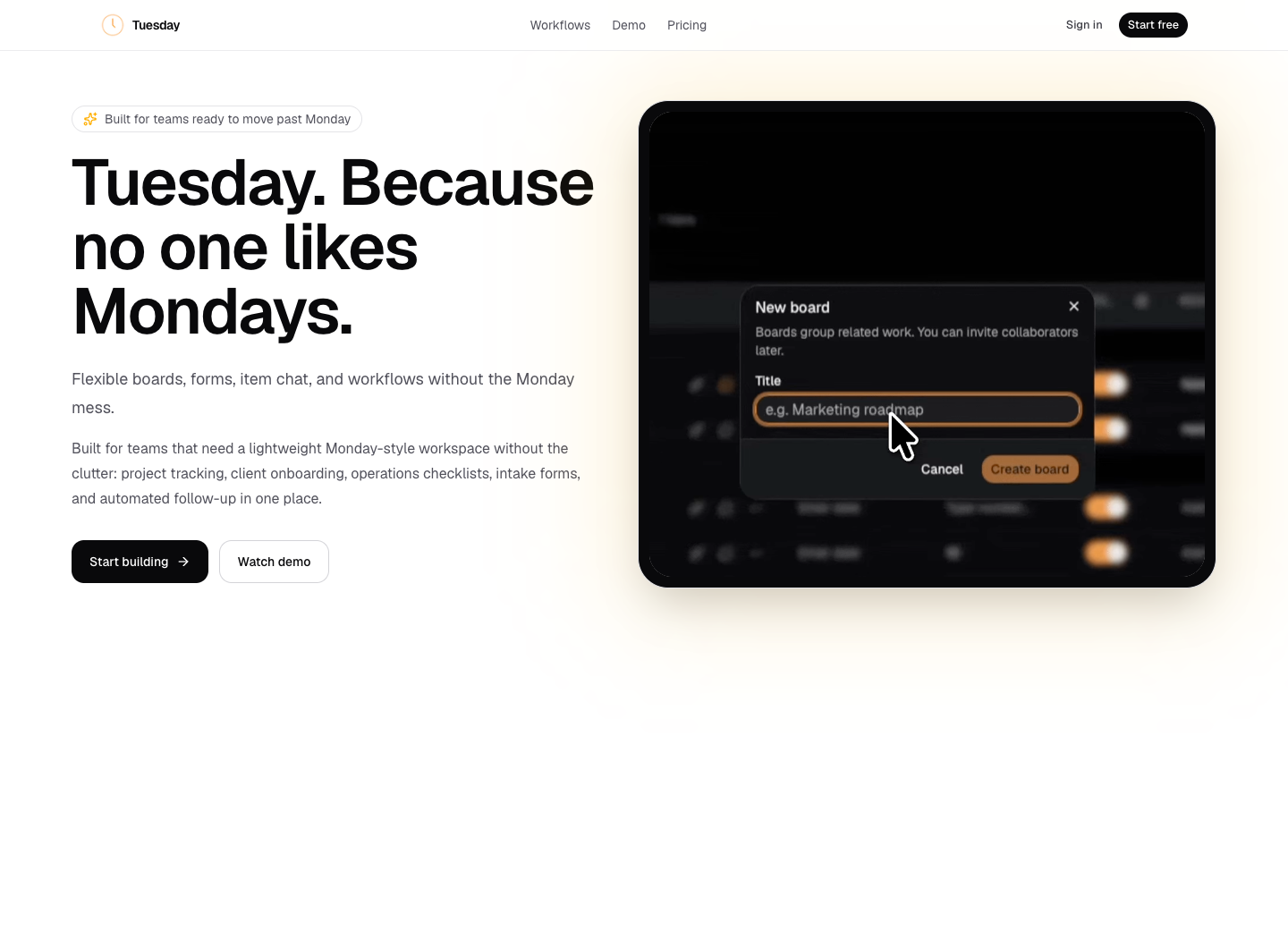 Tuesday software preview